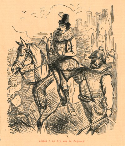 ジェームズ1世、1897年にイギリスに向かう途中。 作： John Leech