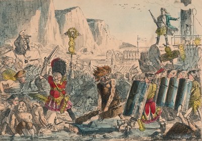 ジュリアスシーザーの着陸、1850年 作： John Leech