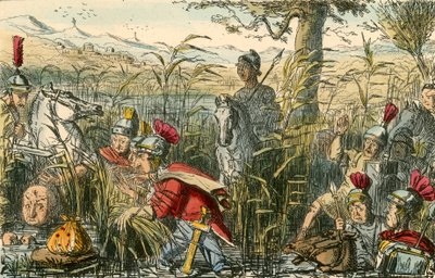 ミントゥルナエの沼地で発見されたマリウス 作： John Leech