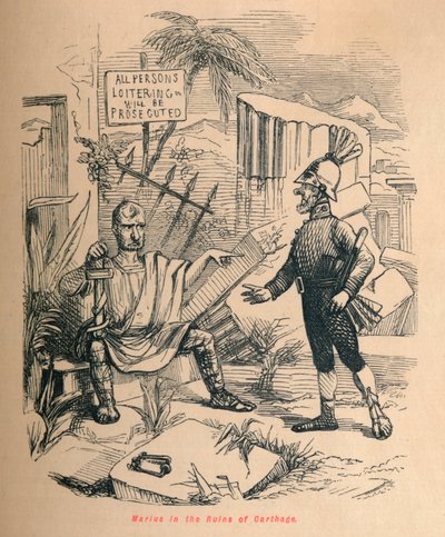 カルタゴ遺跡のマリウス、1852年 作： John Leech