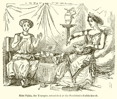 貴族のダブルノックで驚いた、年下のミスファビア 作： John Leech