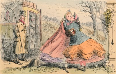 ミスシャノンがバルドンホールに到着、1855年。 作： John Leech