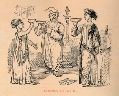 ミトリダテス、彼の発疹法、1852 作： John Leech