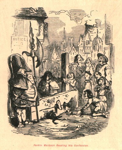 パーキンウォーベックの告白を読む、1897年。 作： John Leech