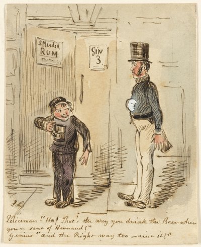 警官と少年 作： John Leech