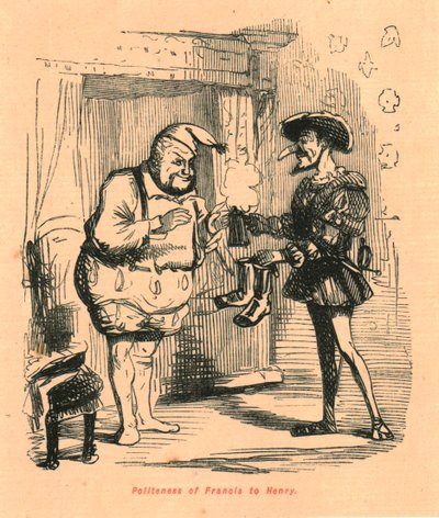 ヘンリーに対するフランシスの礼儀正しさ、1897年。 作： John Leech