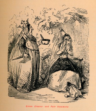 クイーンエレノアとフェアロザモンド、c1860、c1860 作： John Leech