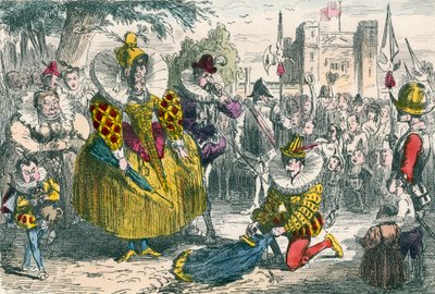 エリザベス女王とウォルターローリー卿 作： John Leech