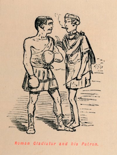 ローマの剣闘士と彼の後援者、1852年 作： John Leech