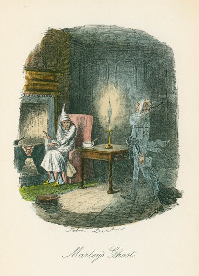 チャールズ・ディケンズ作「クリスマス・キャロル」の一場面、1843年 作： John Leech