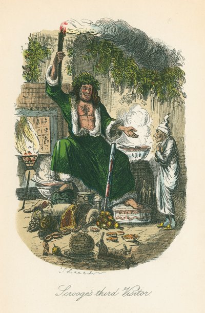 チャールズ・ディケンズ作「クリスマス・キャロル」の一場面、1843年 作： John Leech