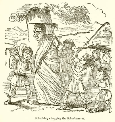 学校の男の子が校長を怒らせる 作： John Leech