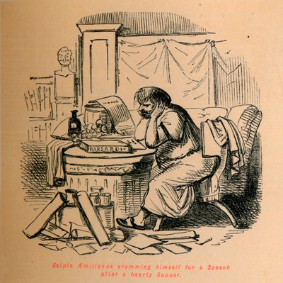 心のこもった晩餐、1852 作： John Leech
