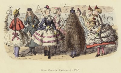 1863年の海辺のファッション 作： John Leech