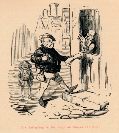 エドワードザファーストの治世における徴税、c1860、c1860 作： John Leech