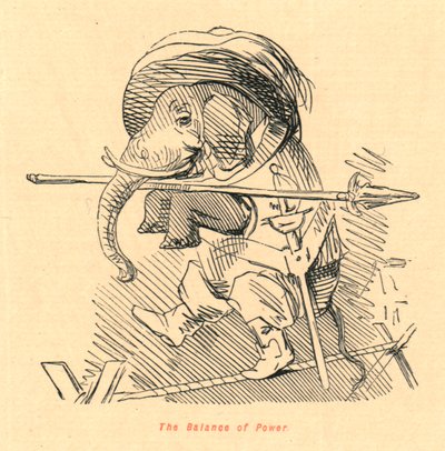 力のバランス、1897年。 作： John Leech