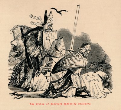 ボーヴェの司教、ソールズベリーを占領、c1860、c1860 作： John Leech