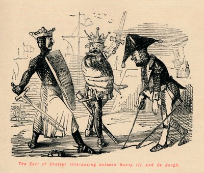 Henry IIIとDe Burghの間に介在するチェスター伯爵、c1860、c1860 作： John Leech