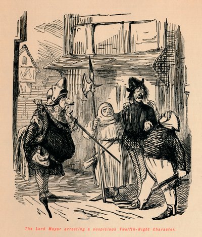 市長、疑わしい十二夜のキャラクターを逮捕、c1860、c1860 作： John Leech