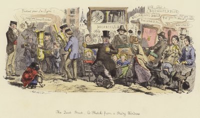 静かな通り、勉強の窓からのスケッチ 作： John Leech