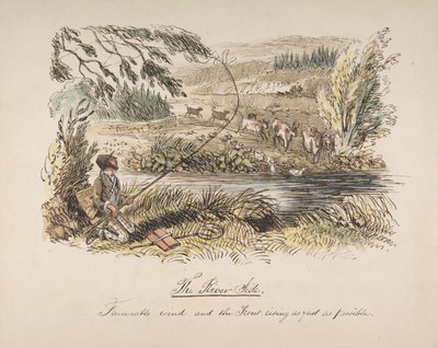 リバーサイド、有利な風、そして可能な限り速く上昇するトラウト、1830-64年。 作： John Leech
