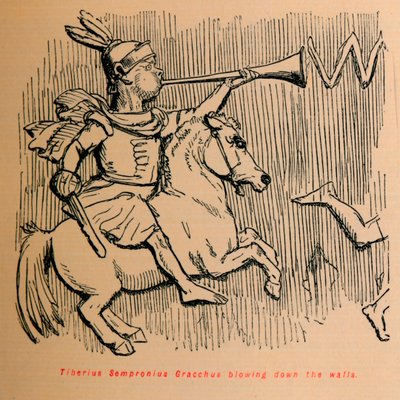1852年に壁を吹き飛ばしたティベリウスジュリアスアレクサンドル 作： John Leech
