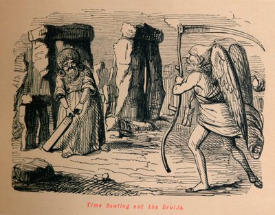 ドルイド僧の時間ボーリング、c1860、1860 作： John Leech