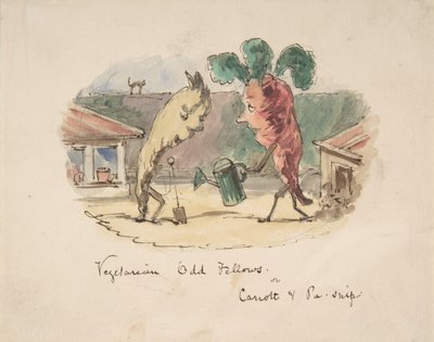 ベジタリアン オッド フェロー: または、キャロットとパスニップ、1837-64。 作： John Leech
