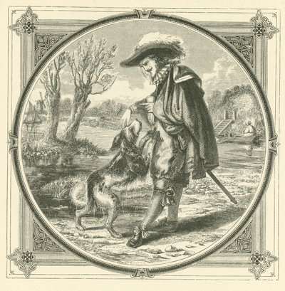 犬と遊べば、服を汚される（彫刻 作： John Leighton