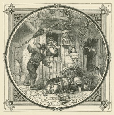 雌豚がしたことは、子豚が払わなければならない(彫刻) 作： John Leighton