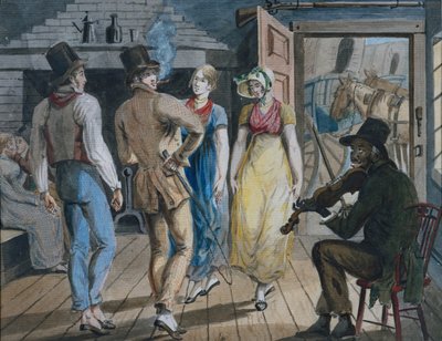 道端の旅館でのお祭り騒ぎ、1811年頃。 1813年。 作： John Lewis Krimmel