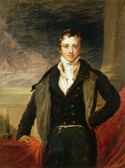 ハンフリー・デイビー卿の肖像（1778-1829）（油） 作： John Linnell