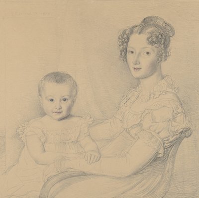 母と子の肖像、1823年。 作： John Linnell