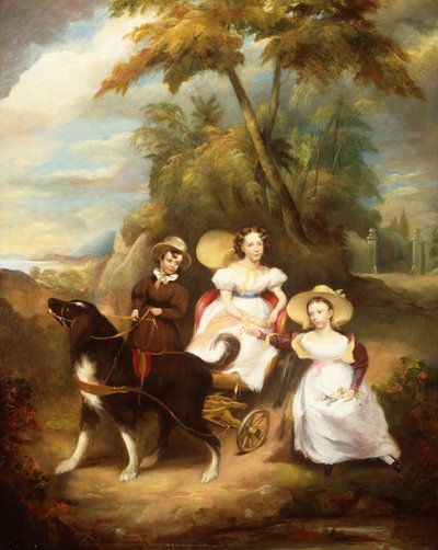 3 人の子供のグループ ポートレート 作： John Livingstone
