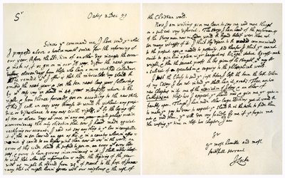 1699年12月2日、ジョンロックからハンススローンへの手紙。 作： John Locke