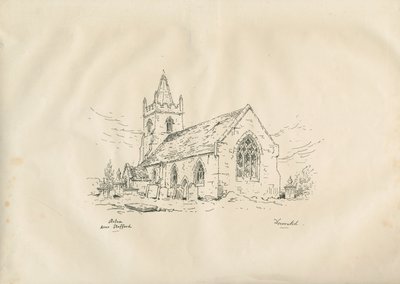 アクトントラスセル教会：ペンとインクのリトグラフ、nd [？19セント] 作： John Louis Petit