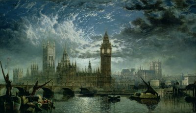 ウェストミンスター寺院と国会議事堂の眺め、1870 作： John MacVicar Anderson