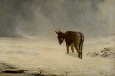 雪の中のロバ 作： John MacWhirter