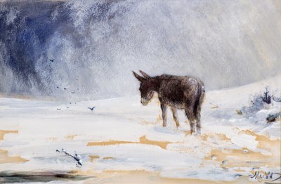雪の中のロバ 作： John MacWhirter