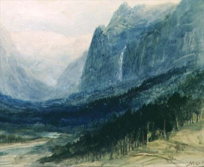 カリフォルニア州ヨセミテ渓谷（水彩・ガッシュ） 作： John MacWhirter