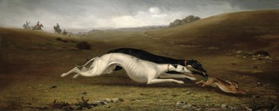 風景の中の野ウサギの散歩、1870 作： John Marshall