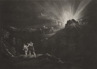 大天使ミカエルの接近、1827年頃（メゾチント） 作： John Martin