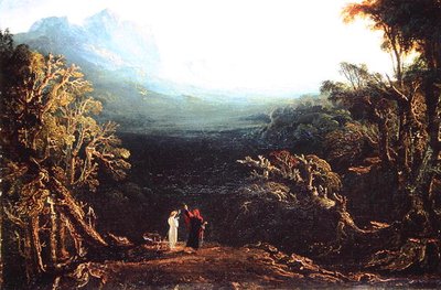 エドウィンとアンジェリーナ、または「隠者」（油彩・キャンバス） 作： John Martin
