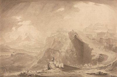 太陽に静止するよう命じるジョシュア 作： John Martin