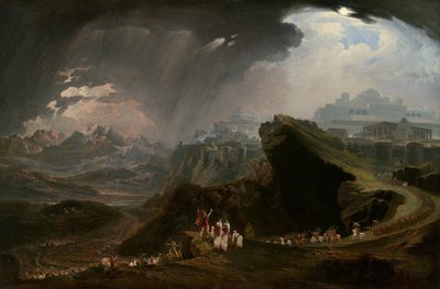 1816年、ギベオンで静止するよう太陽に命令するジョシュア。 作： John Martin