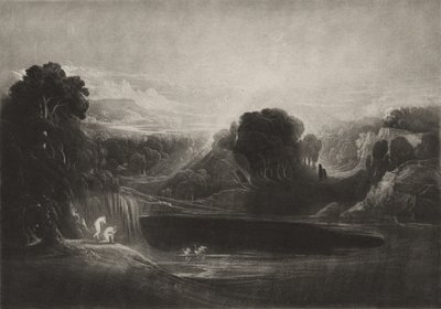 楽園-アダムとイブ-朝の賛美歌、1827年頃（メゾチント） 作： John Martin