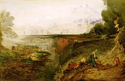 最後の審判のための研究、c.1851-53（パネルに油彩） 作： John Martin