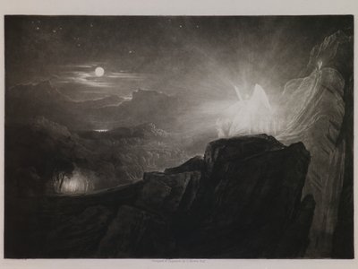 夜の楽園を守る天使たち、ジョン・ミルトン作「失われた楽園」の挿絵、第4巻、866行目 作： John Martin