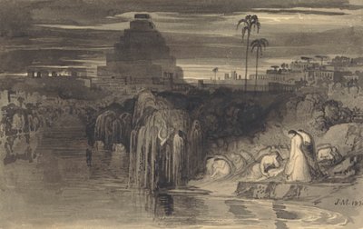 バビロンの水のほとりで泣くエルサレムの娘たち 作： John Martin