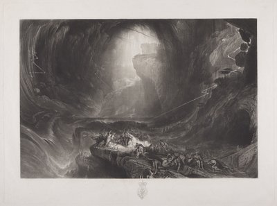 大洪水、1828年頃（紙にトイレ） 作： John Martin